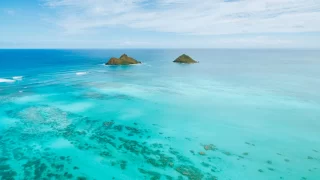 Hawaii Oahu Lanikai beach with drone
