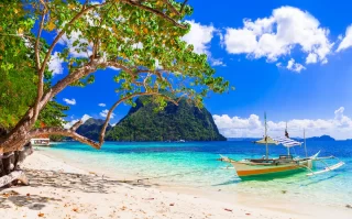 Tropical paradise nature and exotic wild beauty of unique Palawan island.