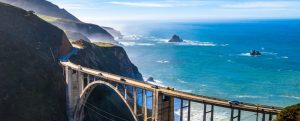 Big Sur Bridge California Ocean Road Costline CA-1 Drone Shot