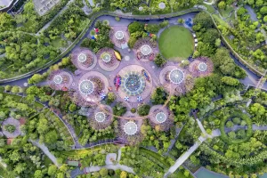 vista dall'alto del garden by the bay singapore
