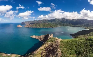 Visa dell'alto delle Isole Marchesi, Mare blu e natura incontaminata