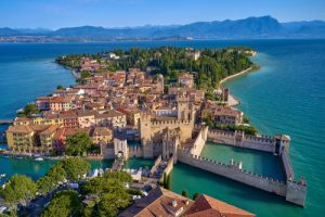 Aerial View Of The City Of Sirmione