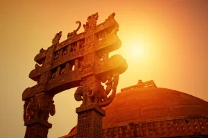 Snchi Stupa at sunset