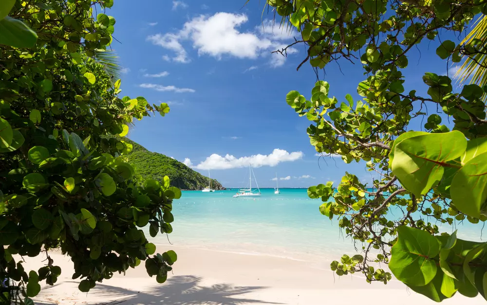 vista del mare dalla spiaggia a saint martin