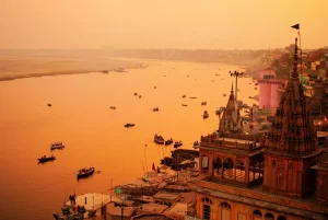 A view of India’s cultural capital Varanasi, during the dusk hours.
