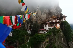 Taktsang or called Tiger's Nest Temple i Buddhist sacred site and temple complex, located in the cliffside of the upper Paro valley, in Bhutan.