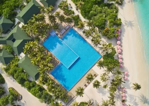 Vista dall'alto del resort siyam world maldive