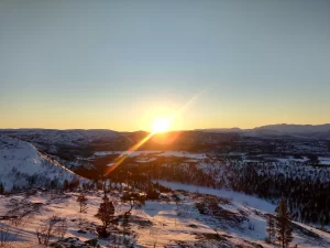 View to the Alta city Norway from mountain