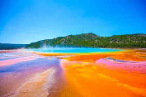 Grand Prismatic Spring. Hot springs. Yellowstone National Park. Wyoming. USA.