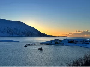 Sunset in Tromso fjords, Norway