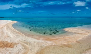 Deserted beach. Tikehau, French Polynesia.
