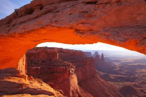 Sunrise at Mesa Arch in Canyonlands National Park near Moab, Utah, USA