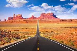 Monument Valley, Arizona, USA famous highway.