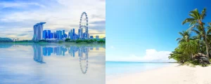 singapore skyline bali beach