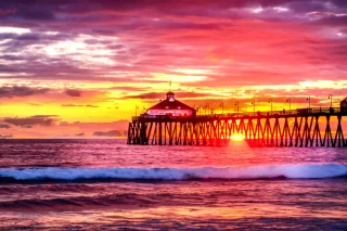 Beach Sunset Pier Southern California