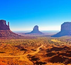 View of Monument Valley on a sunny day