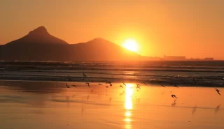 Beautiful sunset at Milnerton beach , Cape Town, Sudafrica