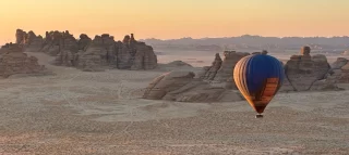 Saudi Arabia, AlUla, Hegra Desert, Balloon, Aerial