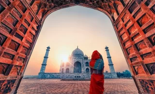 Taj Mahal mausoleum in Agra, Uttar Pradesh, India