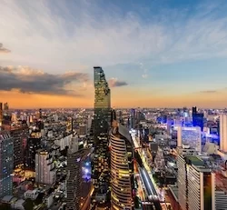 Bangkok city skyline top view