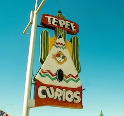 Vintage Route 66 Sign in Tucumcari New Mexico