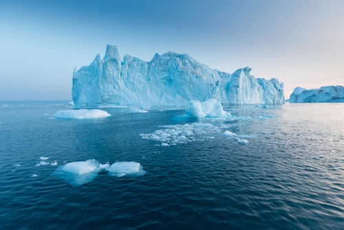 blue water in Antarctica or Greenland
