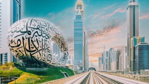 Dubai, Emirati Arabi Uniti. Viiaggio in metropolitana tra i grattacieli, Museo del Futuro a Dubai.