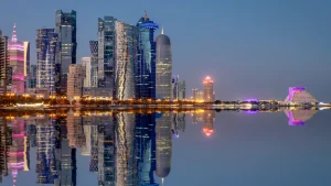 Skyline della città di Doha in Qatar