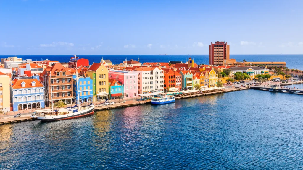 Vista del centro di Willemstad. Curacao, Antille Olandesi