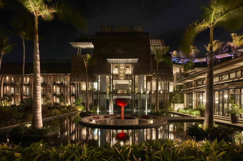 LUX* Grand Baie Night Architecture Pool