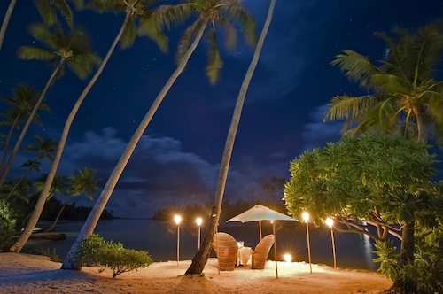 Romantic dinner setup