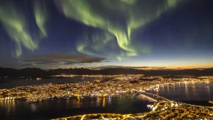 Aurora boreale su Tromsø, Norvegia
