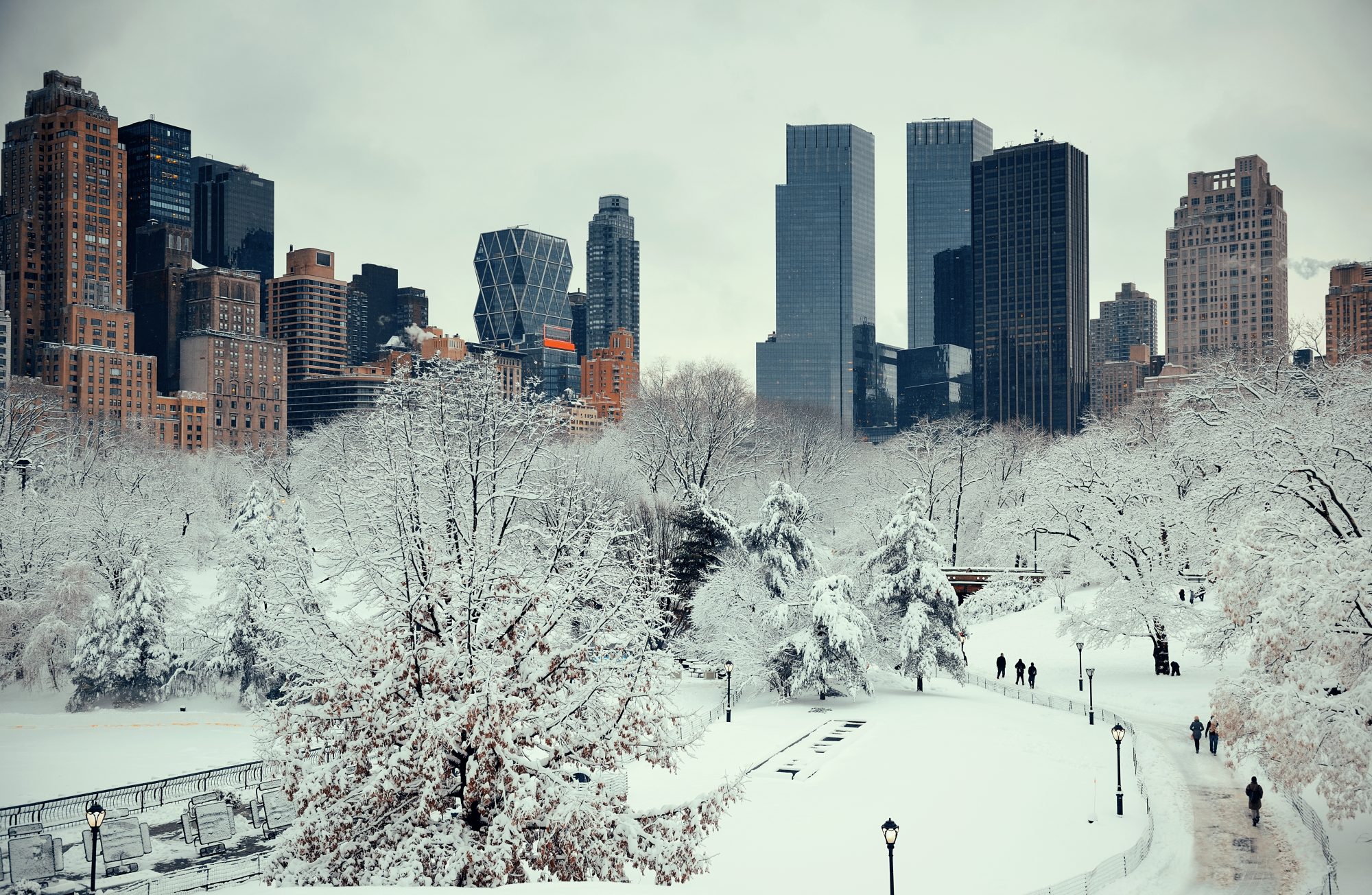Central Park a New York sotto la neve