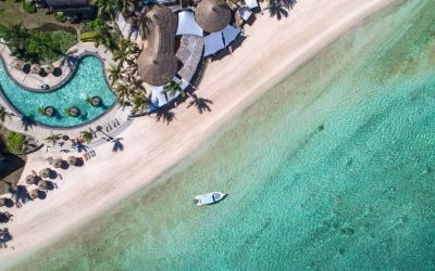 Aerial Beach and Pool view of Heritage Awali