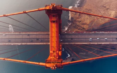 Aerial view of Golden Gate Bridge