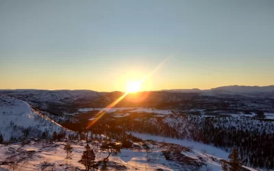 View to the Alta city Norway from mountain