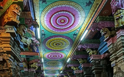 Ceiling Meenakshi Sundareswarar Temple in Madurai, South India