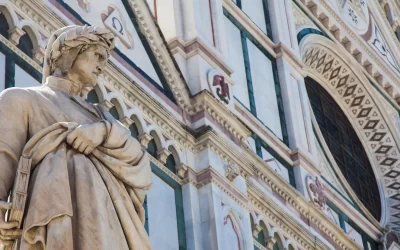 Firenze Dante's statue in front of Santa Croce church