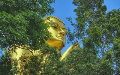 Golden Lord Buddha Statue in Sri Lanka