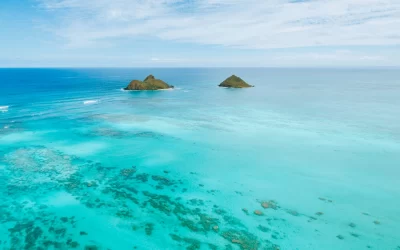 Hawaii Oahu Lanikai beach with drone