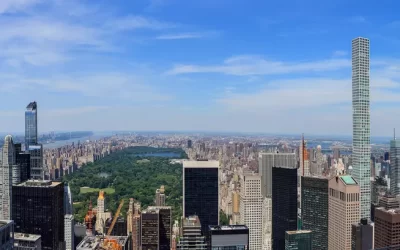 Aerial view of north Manhattan with Central Park, New York City