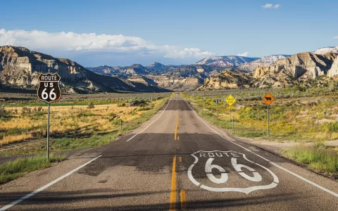 Route 66 with west usa landscapes
