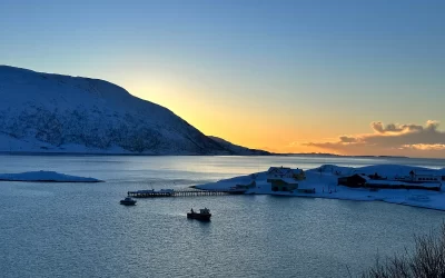 Sunset in Tromso fjords, Norway