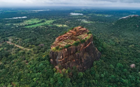 The historical Sigiriya lion rock fortress is sri lanka