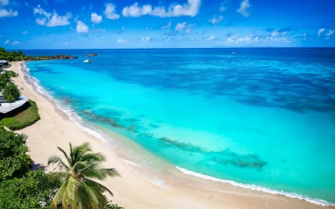 Turners Beach at the tropical island of Antigua and Barbuda