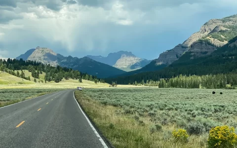 Wyoming Beartooth Highway landscapes on the way to Cody