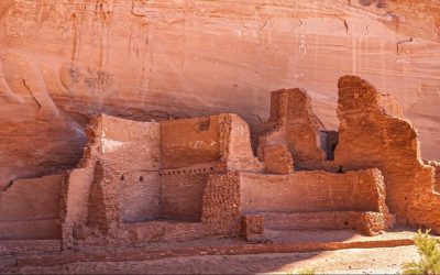 Antique anazasi ruins in Canyon de Chelly National Monument. Historic landmark of Arizona, USA.