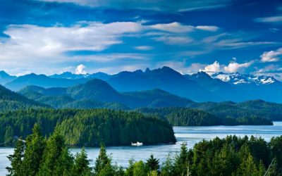 Panoramic view of Tofino.  The sleepy village of Tofino on the West coast of Vancouver Island is now becoming a hot spot for tourism and second homes.