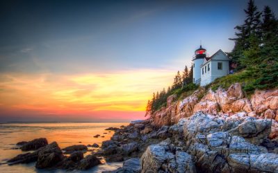 A beautiful sunset @ Bass Harbor, Acadia National Park, Maine, USA