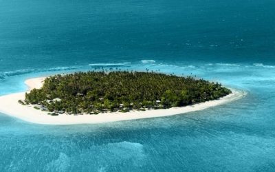 Remote tropical island in Fiji.